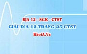 Giải Địa lí 12 trang 25 Chân trời Sáng tạo